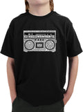 Boys Word Art T-Shirt - Boombox 80s Rap Hits Word Art Unisex T-shirt, Sweatshirt, Hoodie, Long Sleeve Tee