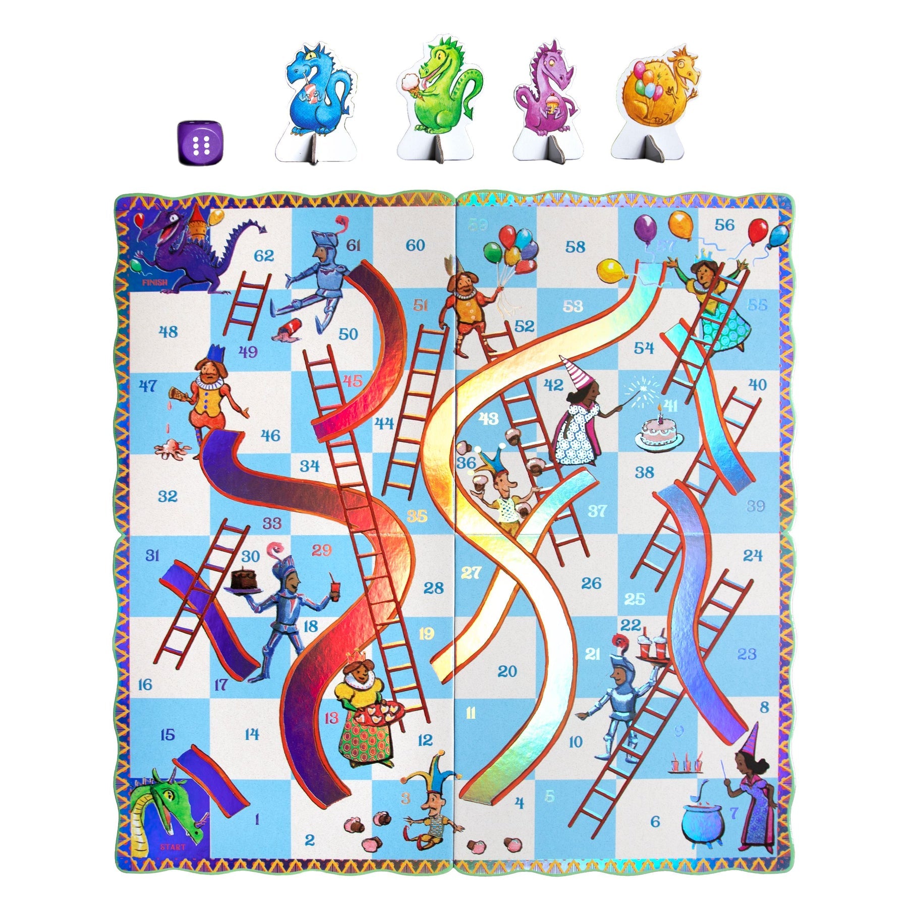 Dragons Shaped Slips & Ladders Board Game
