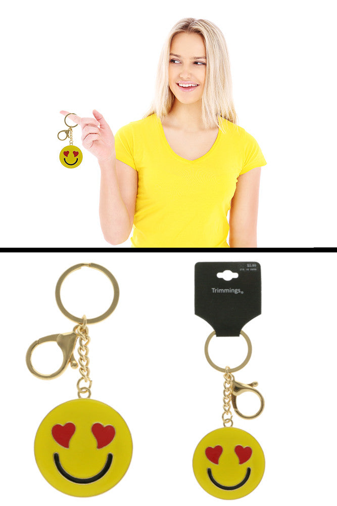 Heart Eye Smiley Face Emoji Key Chain KEKC6237