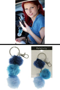 Fuzzy Triple Faux-Fur Pom-Pom Key Chain KEKC6272