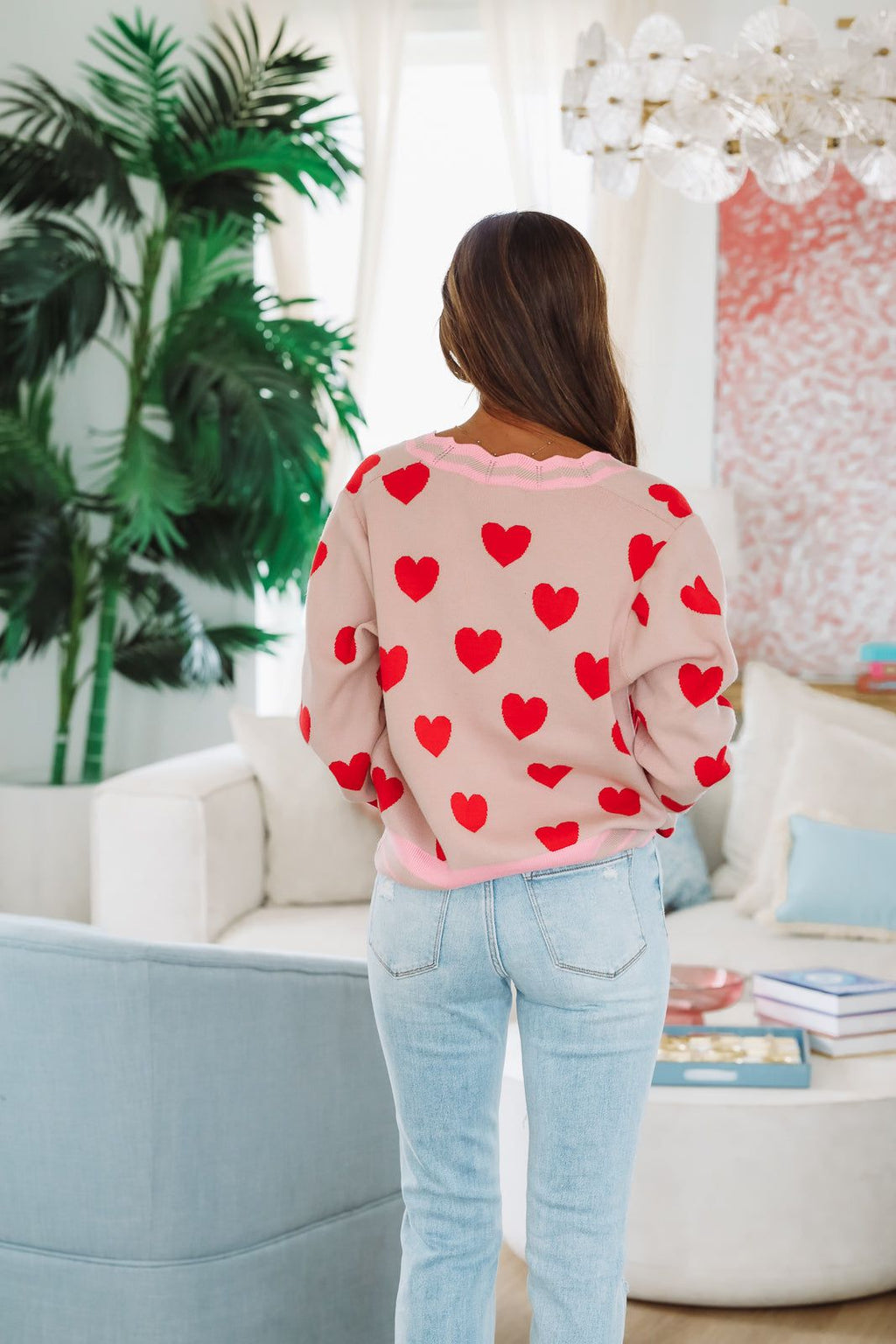 Cupid, WYA Cardigan - Blush and Red (FINAL SALE)
