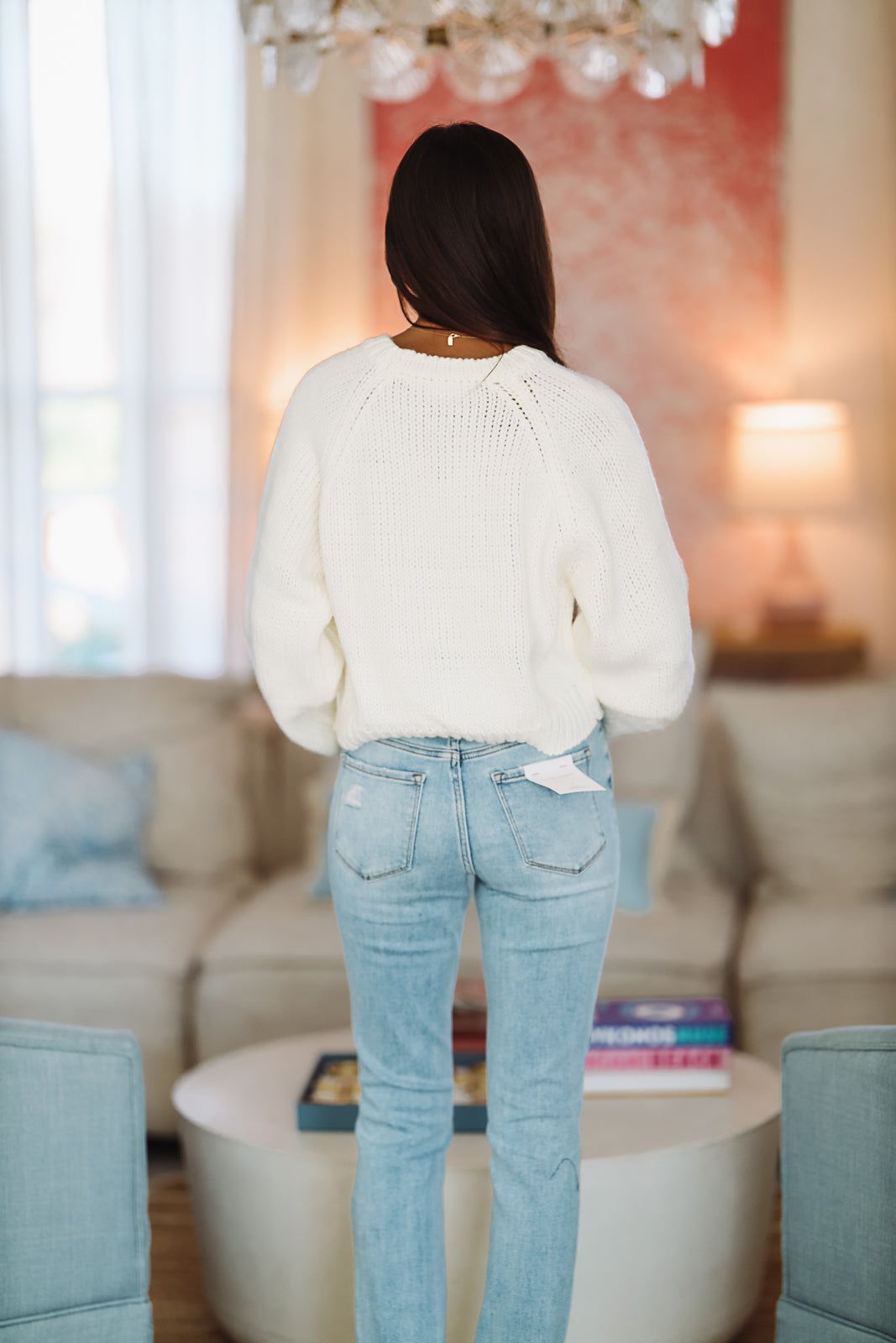 My Heart Crop Sweater - White