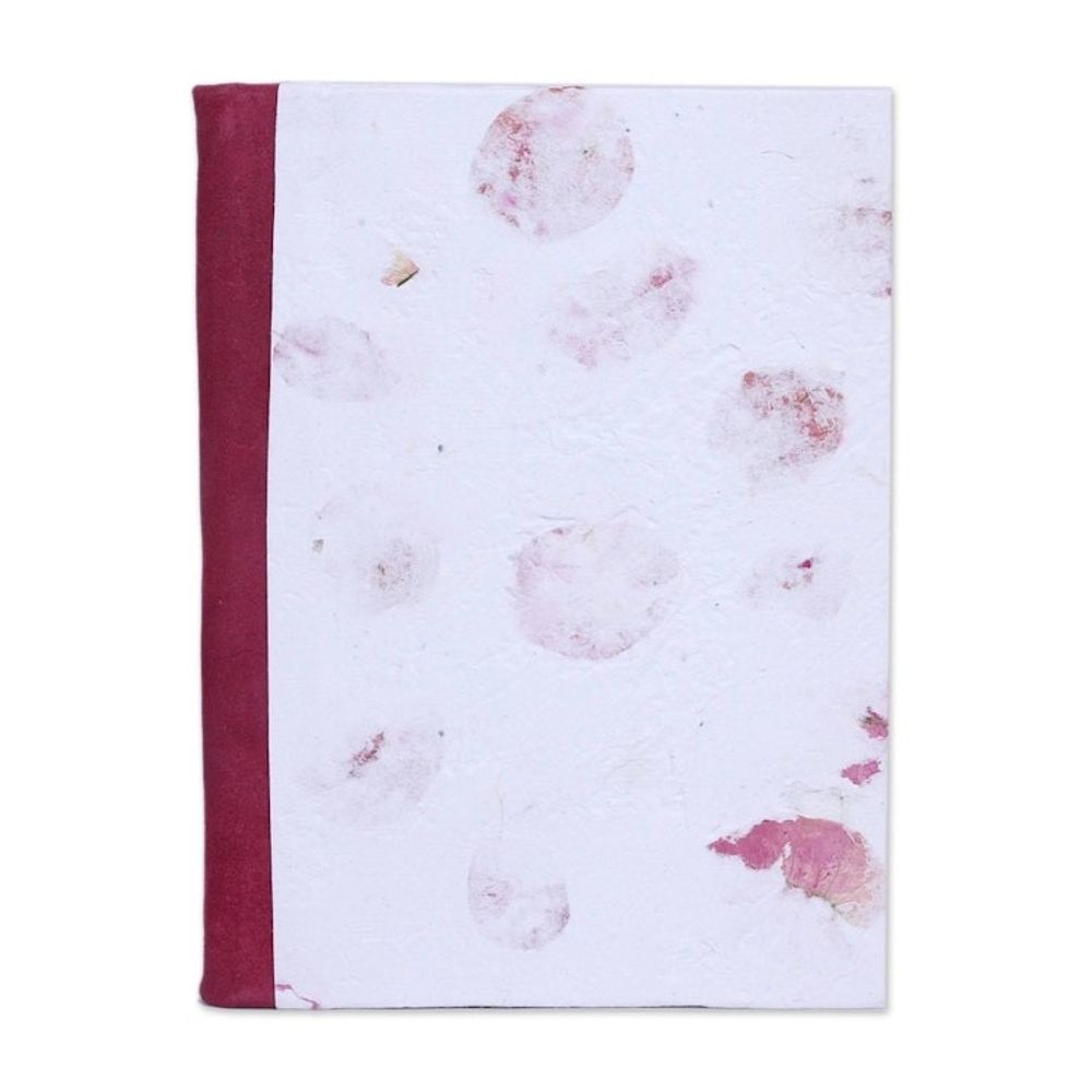 Recycled Paper Journal in White from Mexico 'Rosy Rain'