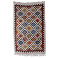Diamond-Patterned Handloomed Wool Area Rug 3x5 'Starry Kaleidoscope'