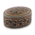 Artisan-Made Leaf-Themed Papier Mache Decorative Box Small 'Kashmir Wonder'