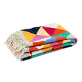 Colorful Geometric Wool Area Rug Handwoven in Mexico 5x8 'The Creation of Light'