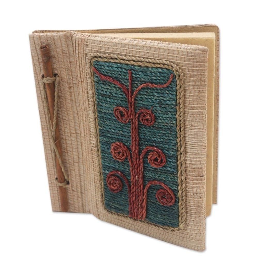 Eco-Friendly Tree-Themed Journal Handmade from Natural Fiber 'Spiral Tree'