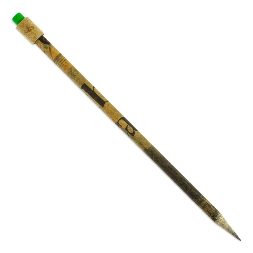 Vintage Handmade Recycled Paper Pencil with Green Eraser 'News of Yesterday'