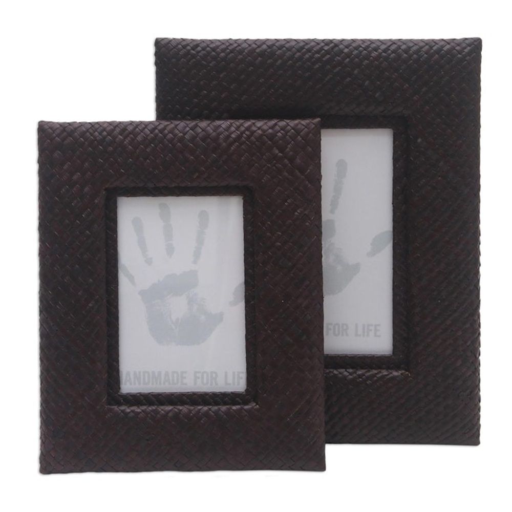 Handwoven Photo Frame Set 3x5 and 4x6 'Nature's Balance'