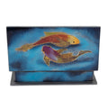 Artisan Crafted Wood and Glass Decorative Box 'Ocean Harmony in Blue'