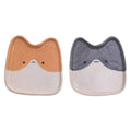 Set of 2 Cat-Shaped Black and Orange Ceramic Catchalls 'Dual Felines'