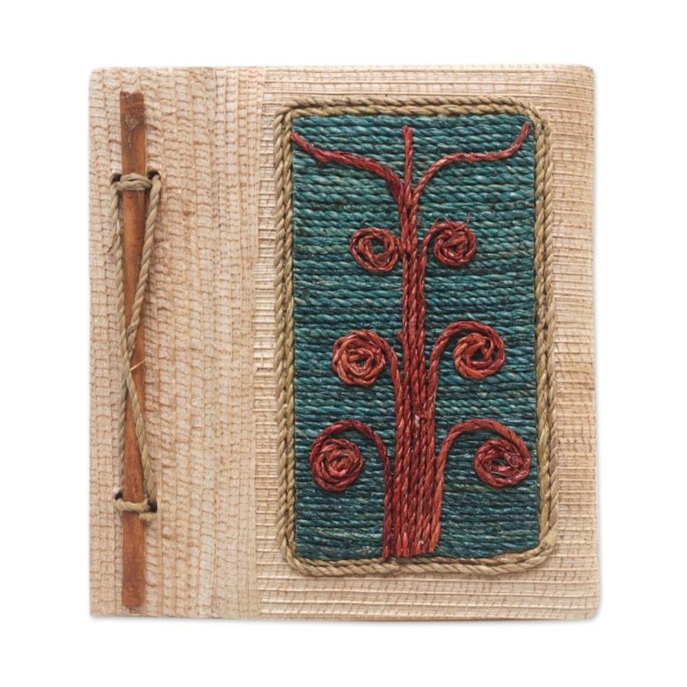 Eco-Friendly Tree-Themed Journal Handmade from Natural Fiber 'Spiral Tree'