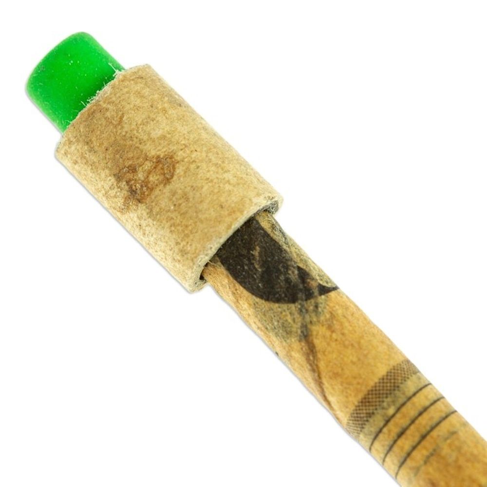 Vintage Handmade Recycled Paper Pencil with Green Eraser 'News of Yesterday'
