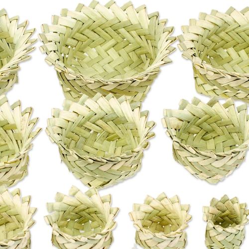 Set of 10 Handcrafted Star Natural Fiber Nesting Baskets 'Convenient Stars'