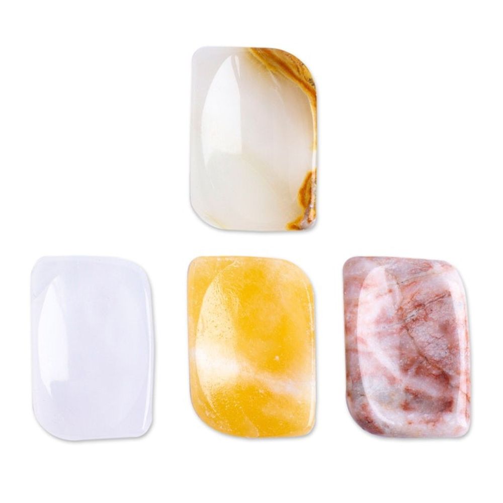 Set of 2 Geometric Reclaimed Marble Stress-Relieving Stones 'Intense Relief'