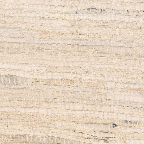 Beige and Azure Recycled Cotton Area Rug from India 3x4.5 'Subdued Style'