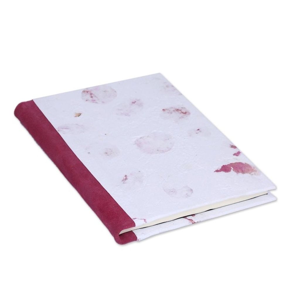 Recycled Paper Journal in White from Mexico 'Rosy Rain'
