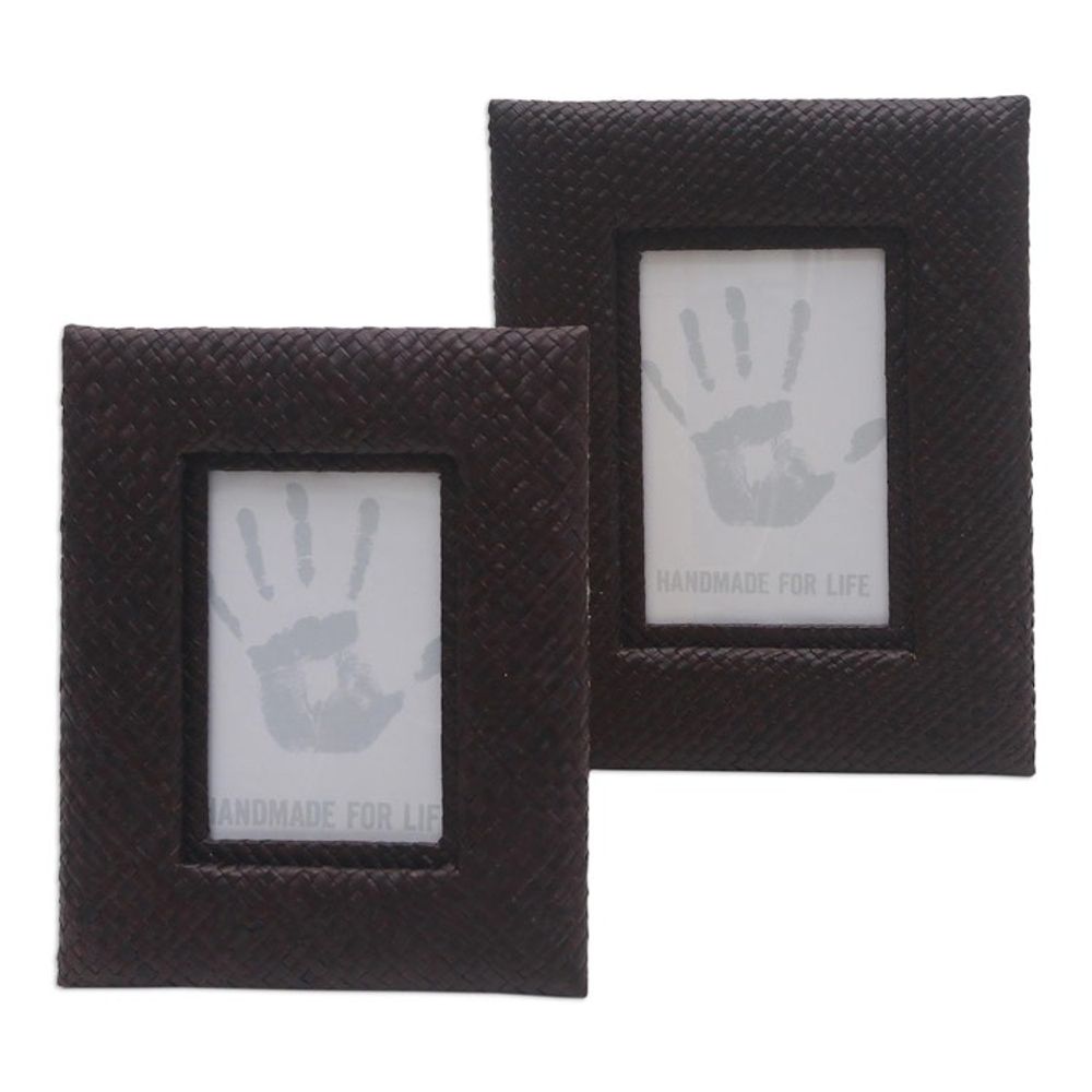 Handwoven Photo Frame Set 3x5 and 4x6 'Nature's Balance'