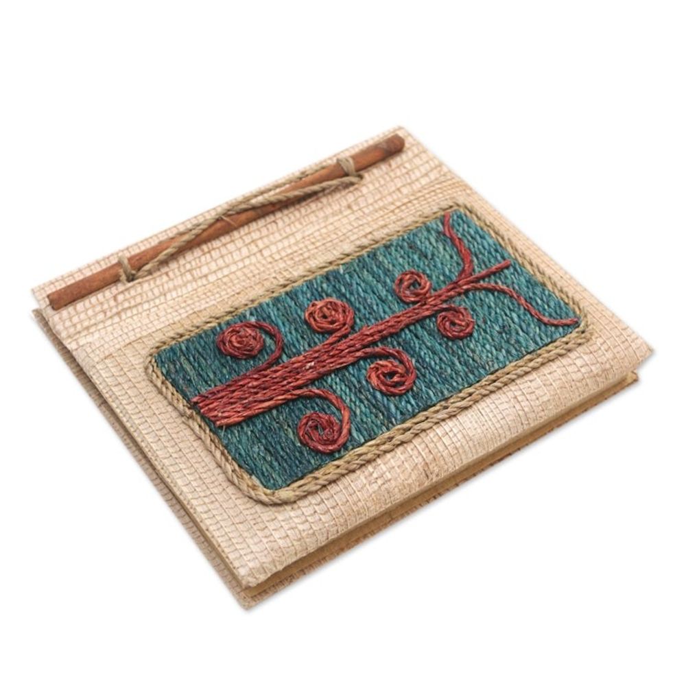 Eco-Friendly Tree-Themed Journal Handmade from Natural Fiber 'Spiral Tree'
