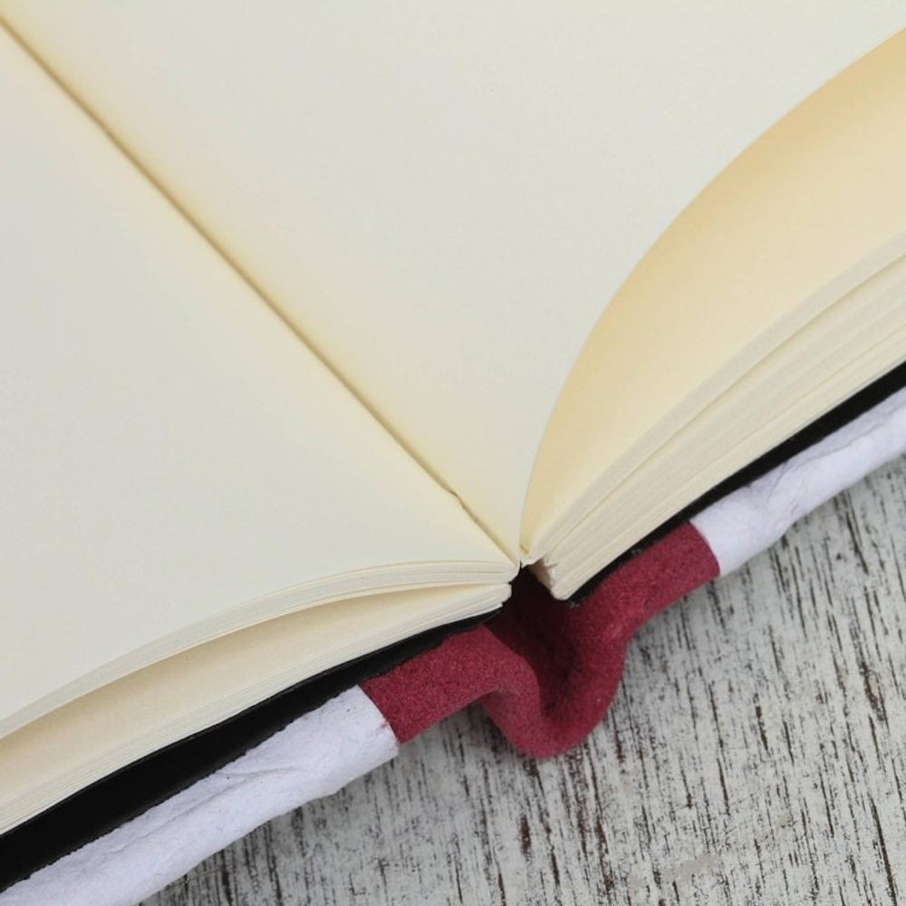 Recycled Paper Journal in White from Mexico 'Rosy Rain'