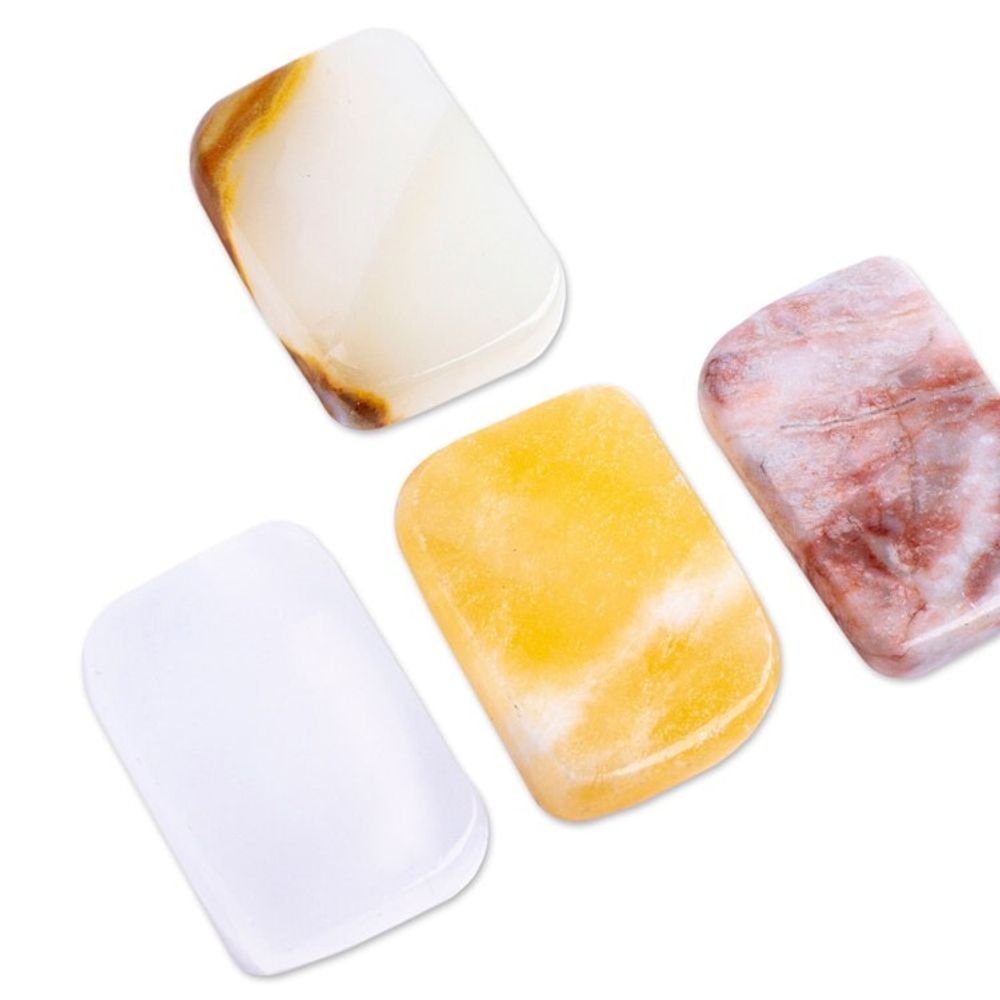 Set of 2 Geometric Reclaimed Marble Stress-Relieving Stones 'Intense Relief'