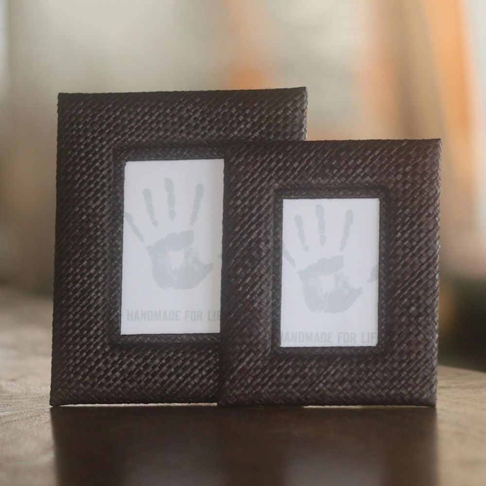 Handwoven Photo Frame Set 3x5 and 4x6 'Nature's Balance'