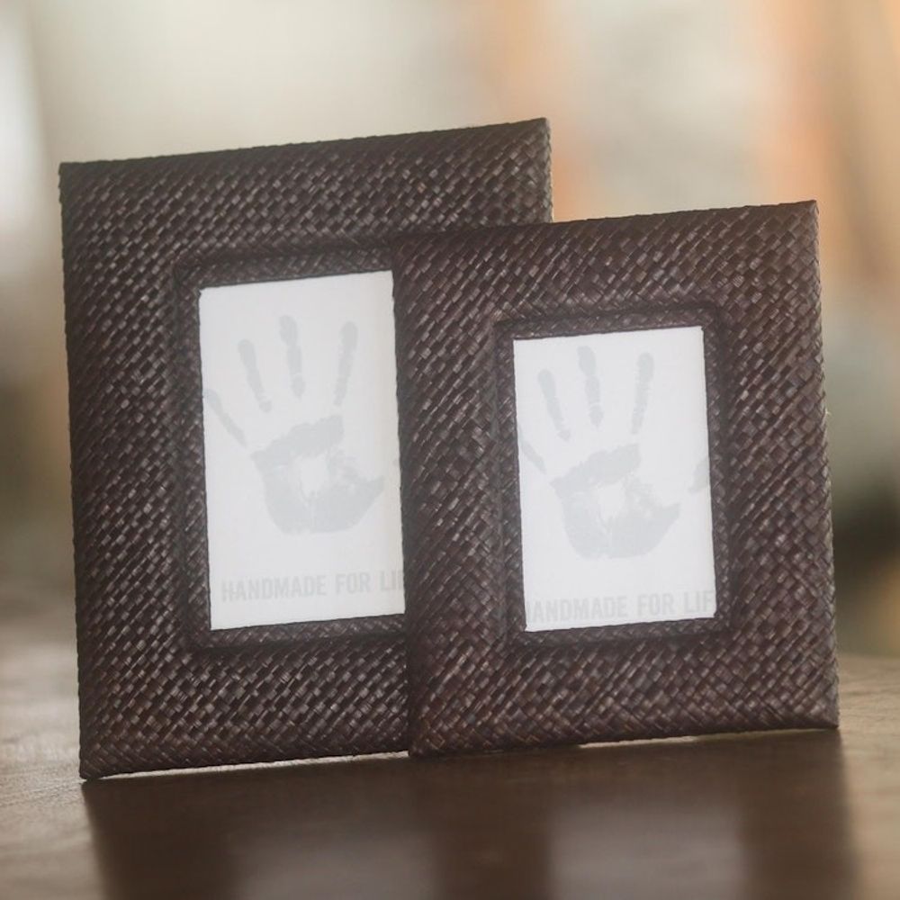 Handwoven Photo Frame Set 3x5 and 4x6 'Nature's Balance'