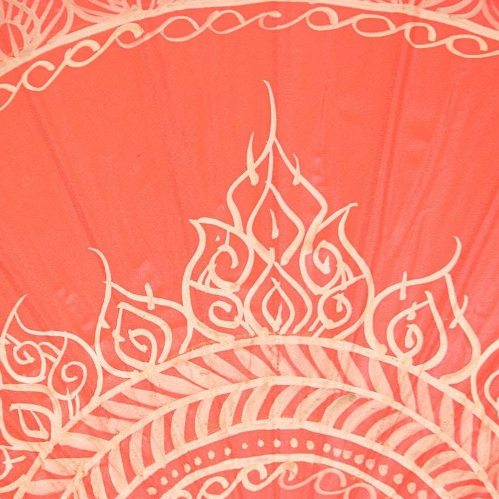 Cotton and Bamboo Thai Parasol Hand-Painted in Orange Gold 'Orange Splendor'