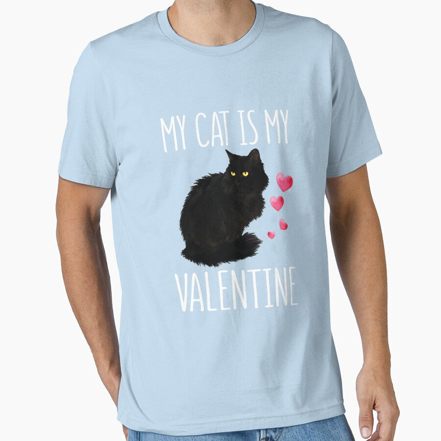 Black Cat For Valentine's Day My Cat Is My Valentine by JamesMRobins Unisex T-shirt, Sweatshirt, Hoodie, Long Sleeve Tee