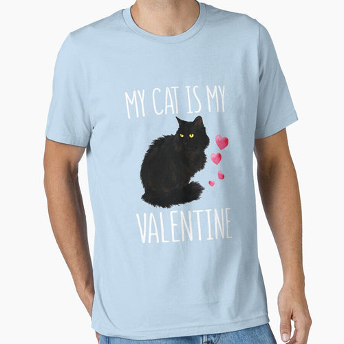 Black Cat For Valentine's Day My Cat Is My Valentine by JamesMRobins Unisex T-shirt, Sweatshirt, Hoodie, Long Sleeve Tee