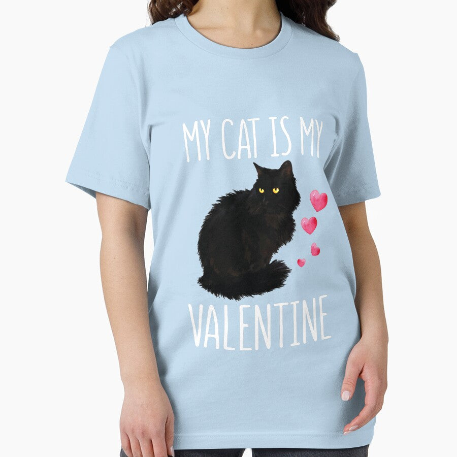 Black Cat For Valentine's Day My Cat Is My Valentine by JamesMRobins Unisex T-shirt, Sweatshirt, Hoodie, Long Sleeve Tee